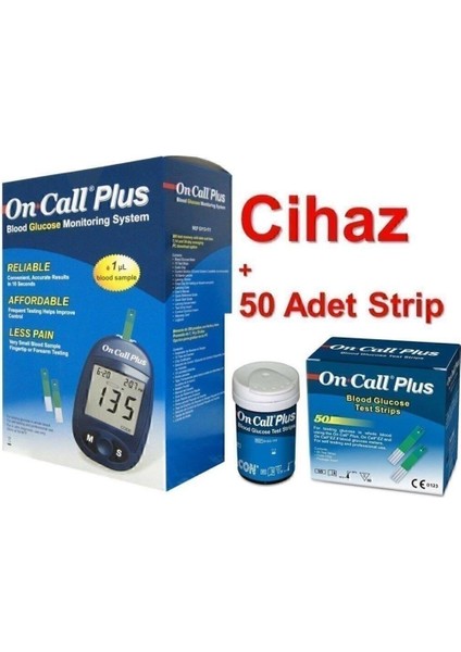 On Call Plus Şeker Ölçüm Cihazı + On Call Plus 50 Test Strip (Set)