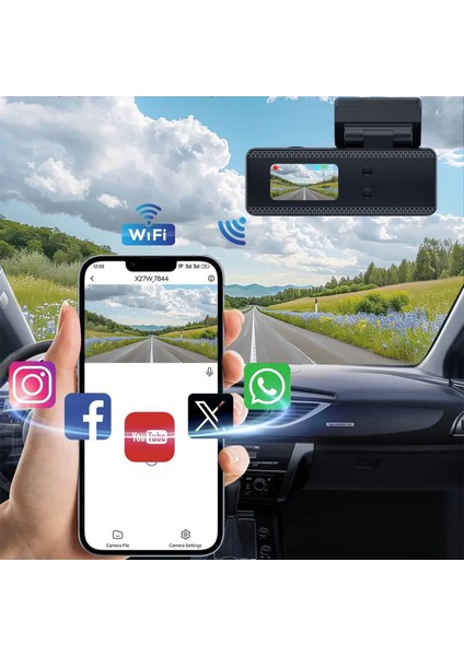 F8 4K UHD Araç Içi Kamera 128GB – Wi-Fi, Ir Gece Görüşü, App Kontrol Dashcam