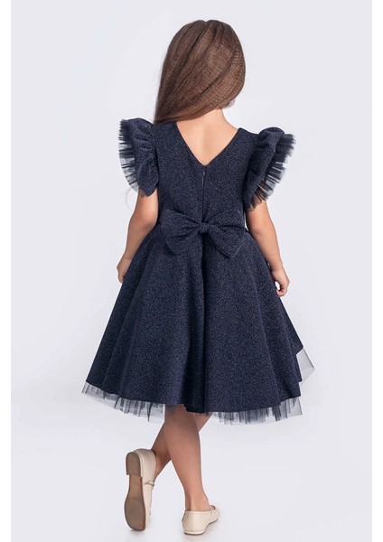 Kız Çocuk Abiye Elbise Tül Detaylı Simli modelleri