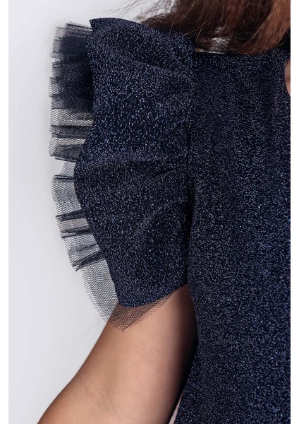 Kız Çocuk Abiye Elbise Tül Detaylı Simli fırsatları