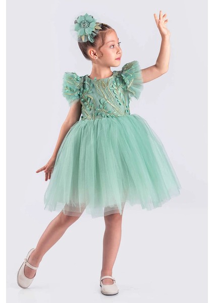 Kız Çocuk Elbise Tütü Etek Nakışlı