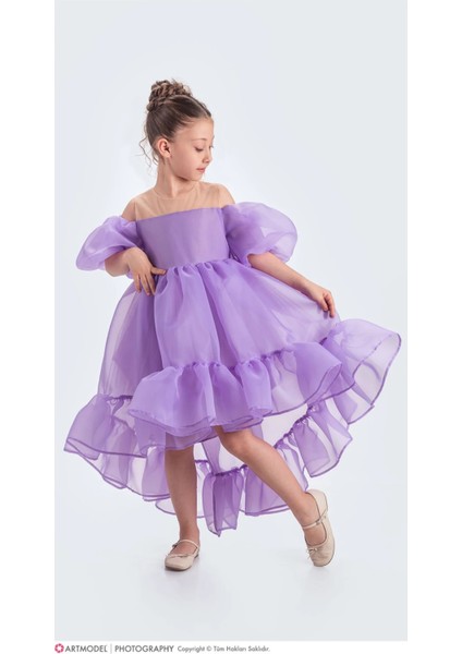 Kuyruklu Kız Çocuk Abiye Elbise Karolin Kumaş modelleri