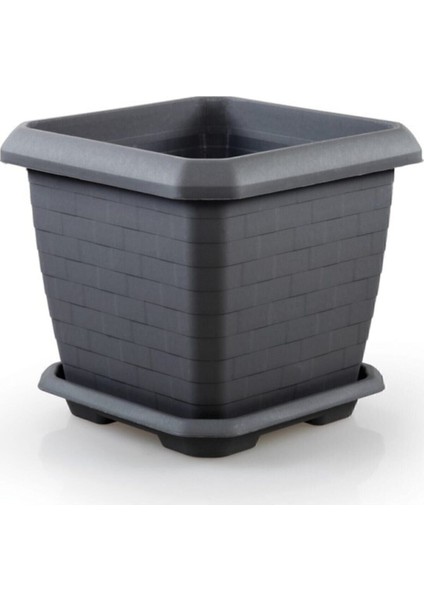 Hisar Kare Saksı 44 Lt Gri