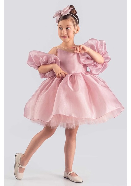 Kız Çocuk Abiye Elbise Prenses Model Kabarık Düğün ve Davetler İçin