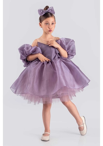Kız Çocuk Abiye Elbise Prenses Model Kabarık Kısa Kol Özel Günler İçin fiyatları