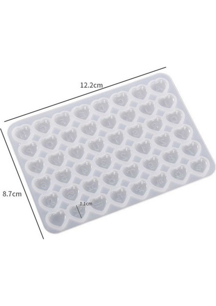 Epoksi Silikon Kalıp Çoklu Kalp Bileklik Kolye Halhal Süsleme Kalıbı Tek Pimli 1.1 cm