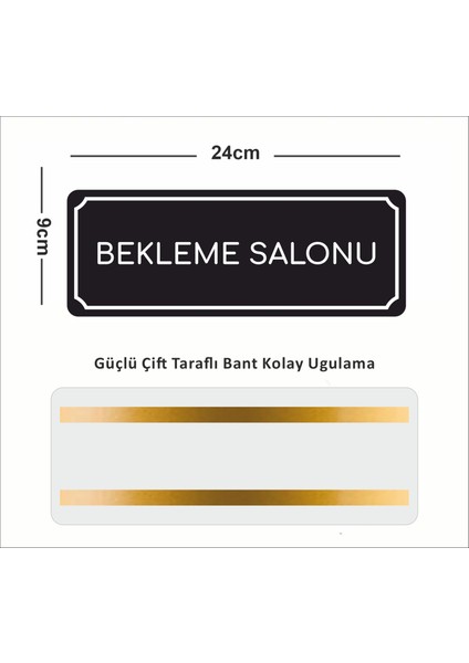Bekleme Salonu - Ofis Departman Kapı Isimliği, Yönlendirme Levhası 24X9 cm 4mm fiyatları