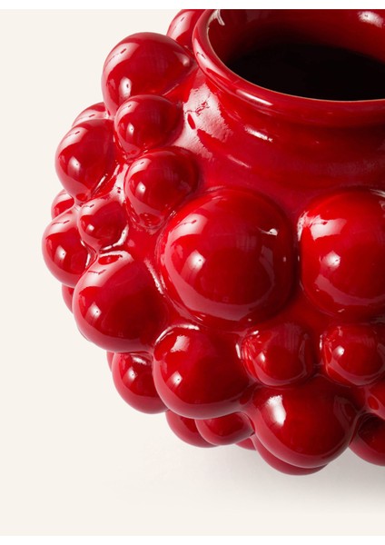 Vase Blush Seramik Vazo, El Yapımı, Sırlı Meyve Tasarımı, 24,5 cm