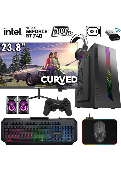 Tetrix X100 I5 4570 16GB Ram 512GB SSD 4gb GT740 23.8" 100Hz Oyuncu Masaüstü Bilgisayarı