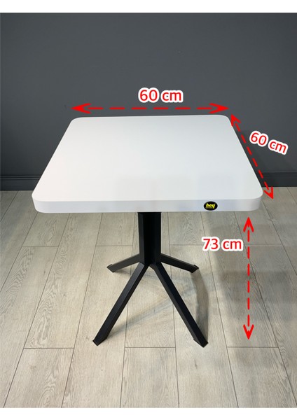 Zeren Kare Balkon Masası Mutfak Yemek Masası 60 cm