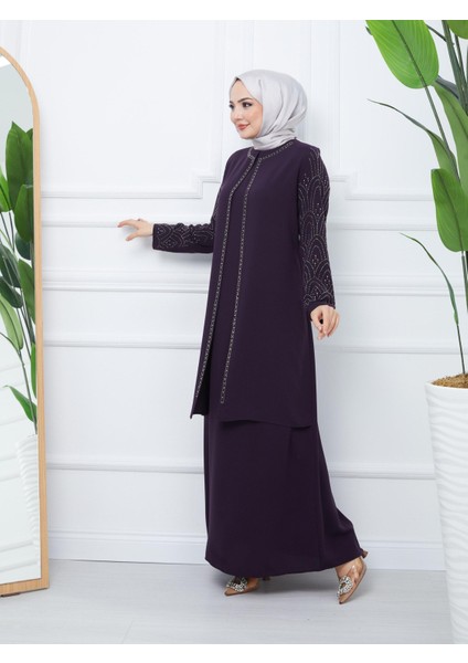 Kolu Taşlı Büyük Beden Anne Elbisesi fırsatları