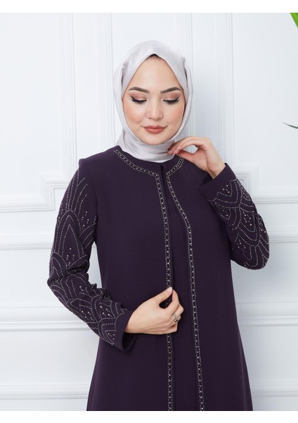 Kolu Taşlı Büyük Beden Anne Elbisesi indirimleri