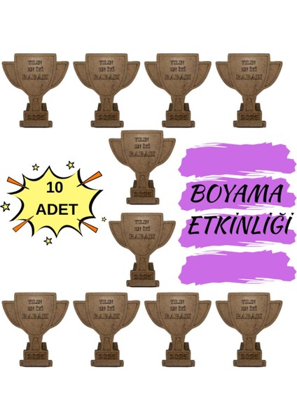 10'lu Babalar Günü Için Kendin Yap Hediyesi Ahşap Boyama Telefon Tutucu Seti