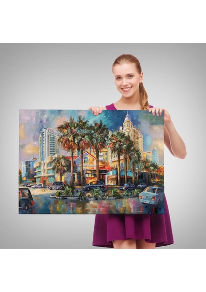 - Yağmurdan Sonra Sevilen Sochi Şehrinin Mimari Manzara Kanvas Duvar TABLOSU-1114 fırsatları