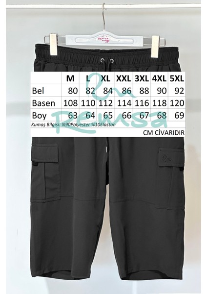Kargo Cep Erkek Şort Kapri Mayo Rks-09 Siyah modelleri