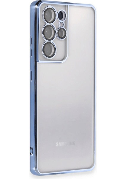 Samsung Galaxy S21 Ultra Kılıf Razer Lensli Silikon - Açık Mavi Bstmy