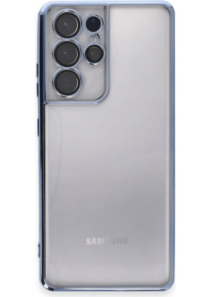 Samsung Galaxy S21 Ultra Kılıf Razer Lensli Silikon - Açık Mavi Bstmy