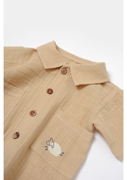 Bebek Kısa Kollu Tulum, %100 Pamuk, Bebek ve Yenidoğan Serisi - CSYM7041 modelleri