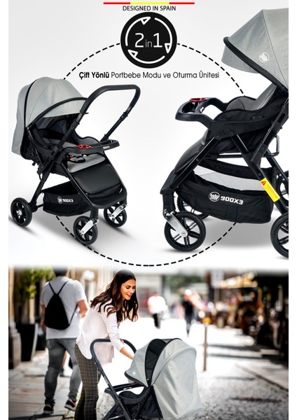 900 X3 Çift Yönlü Bebek Arabası fırsatları