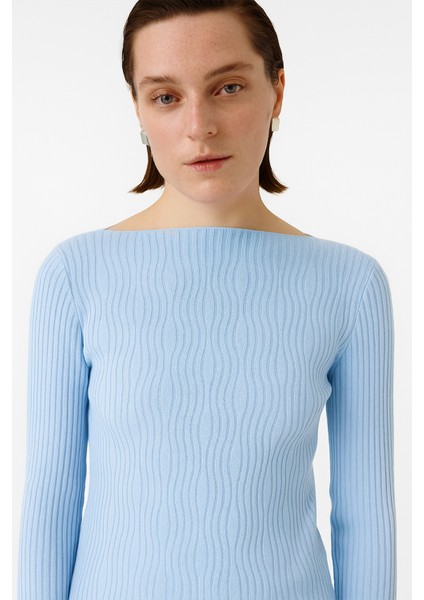 Bebe Mavi Kayık Yaka Kadın Kazak fiyatları