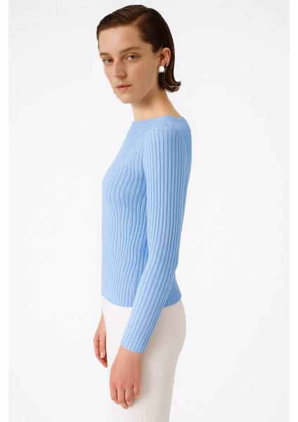 Bebe Mavi Kayık Yaka Kadın Kazak modelleri