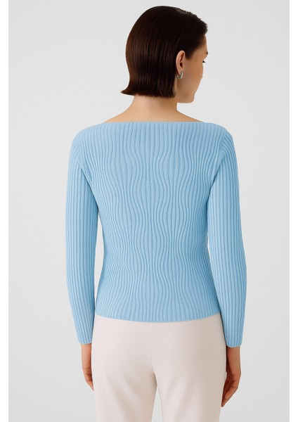 Bebe Mavi Kayık Yaka Kadın Kazak fırsatları