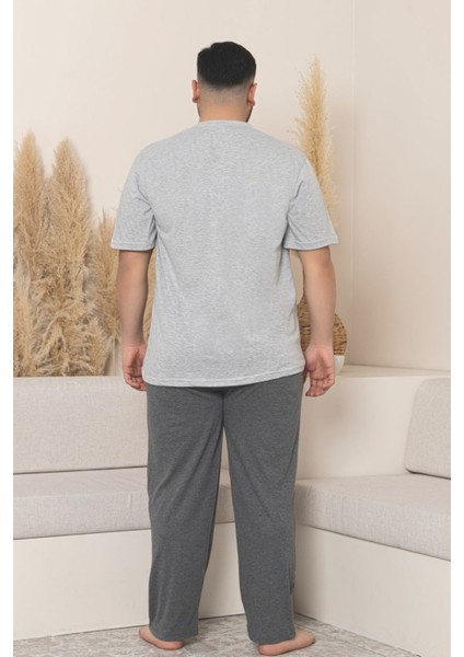 Büyük Beden Pamuklu Cepli Kısa Kollu Erkek Pijama Takımı modelleri