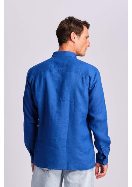 Ruck & Maul Erkek Keten Gömlek 24865-952 Surf Blue modelleri