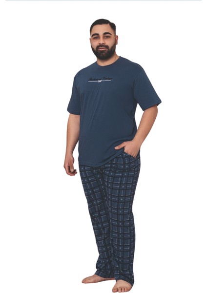 Büyük Beden Pamuklu Cepli Kısa Kollu Erkek Pijama Takımı indirimleri