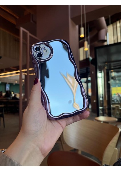 Aynalı Mor Kıvrımlı Telefon Kılıfı iPhone 14 Pro Max
