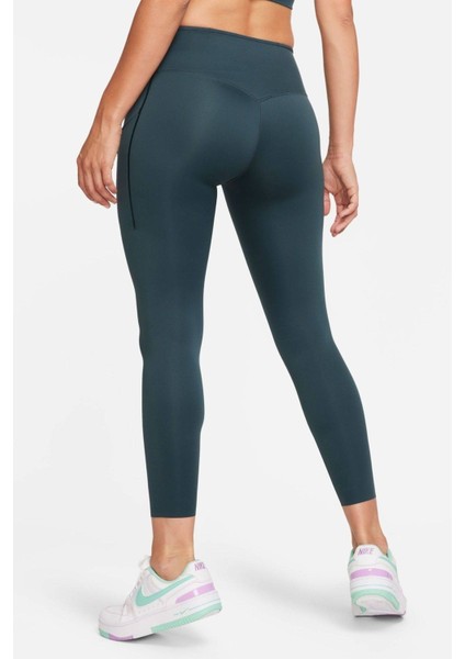 Trainng Go Dri Fit Infinalock 7/8 Leggings 6 Cepli Toparlayıcı Reflektörlü Antrenman Taytı Koyu Yeşil