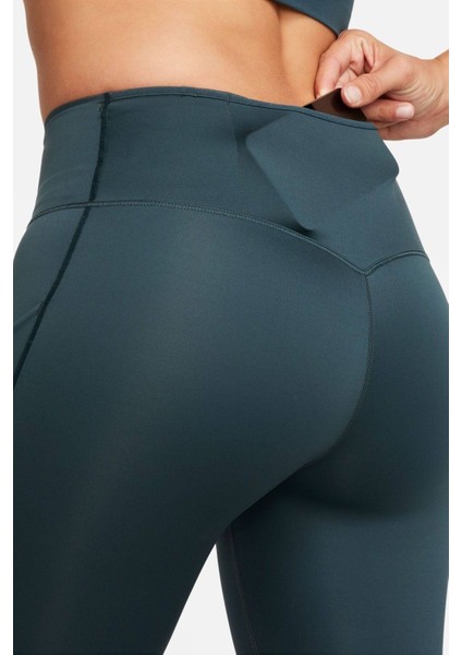 Trainng Go Dri Fit Infinalock 7/8 Leggings 6 Cepli Toparlayıcı Reflektörlü Antrenman Taytı Koyu Yeşil