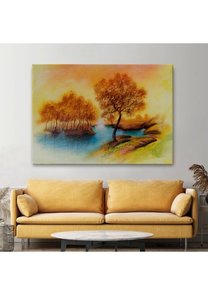 - Yaz Mevsimi Manzaralı Kanvas Duvar TABLOSU-1181
