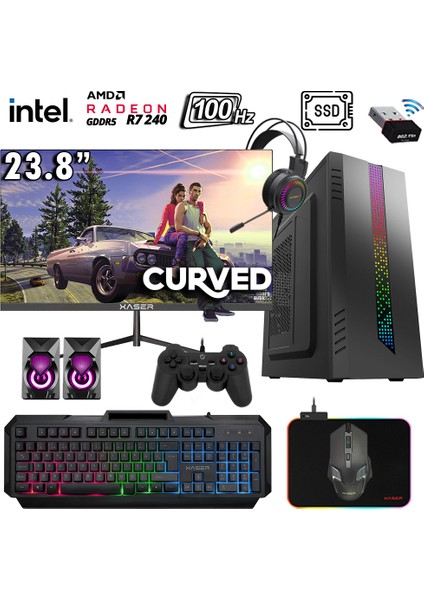 Tetrix X140 I5 4570 16GB Ram 512GB SSD 4gb R7 240 Gddr5 23.8" 100Hz Oyuncu Masaüstü Bilgisayarı