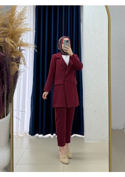 Sorora Astarsız Ceketli Ikili TAKIM-EL1208 Bordo
