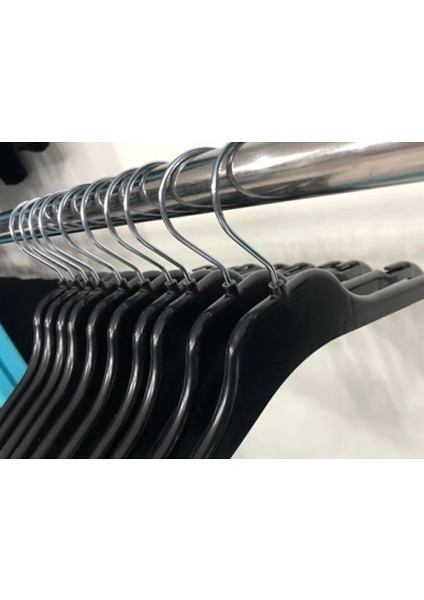 42 cm Siyah Elbise Gömlek Bluz Tunik T-Shirt Askısı Ec Serisi Çift Taraf Dolgulu 10 Adet