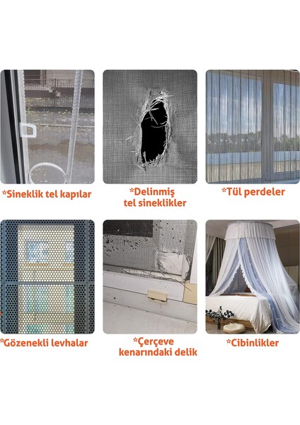 Yapışkanlı Sineklik Pencere Kapı Tülü Tamir Bandı 5cm x 300 Cm. Rulo modelleri