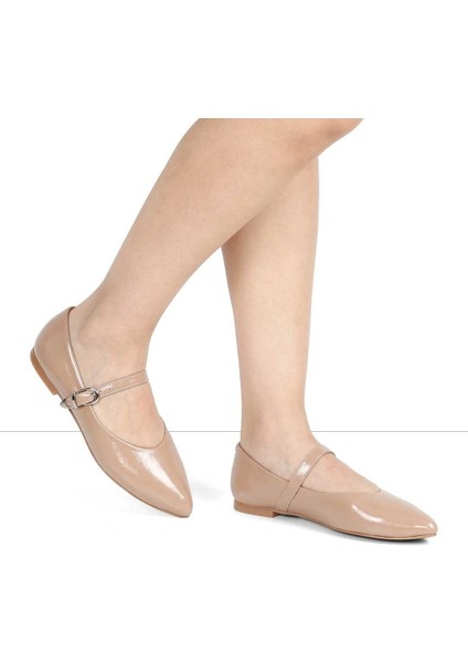 Kadın Vizon Bantlı Rugan Deri Babet fiyatları