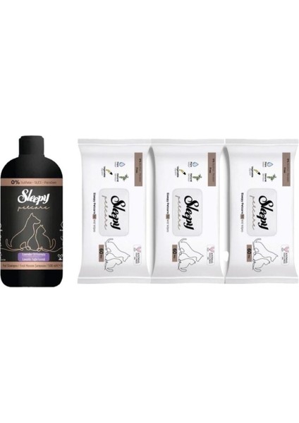 Lavanta Yağlı Evcil Hayvan Şampuanı 500 Ml+Temizleme Mendili 3 Adet 180 Yaprak