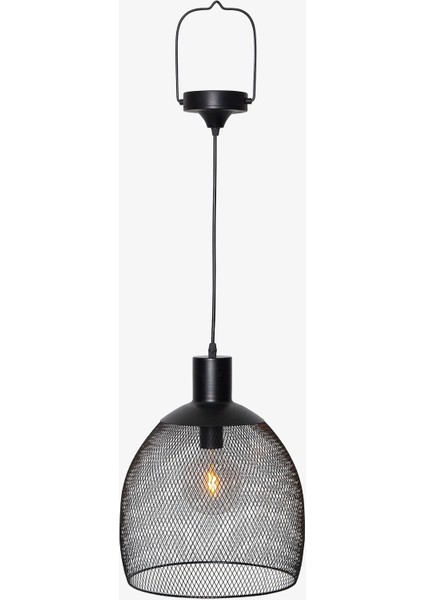 Solar Dış Mekan Lamba Siyah Metal, 2200K Sıcak Işık, 35 cm Yükseklik, IP44