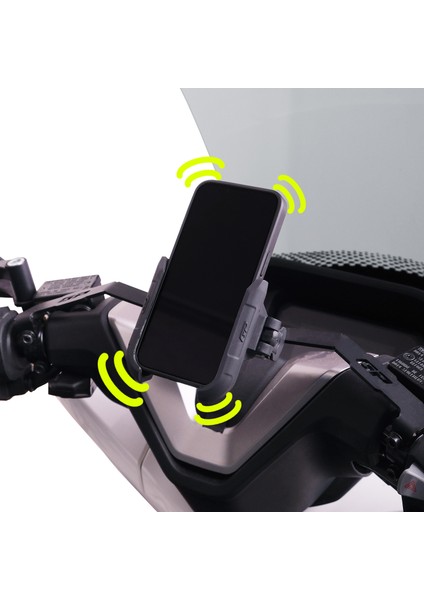 TTR04 Universal Titreşim Modüllü Telefon Tutucu Beyaz - Siyah