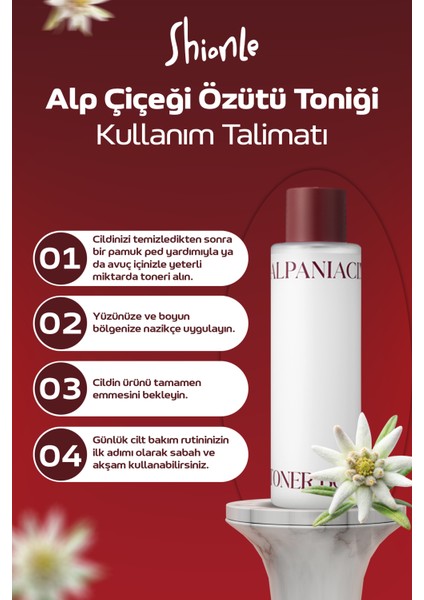 Beyazlatıcı, Nemlendirici ve Canlandırıcı Alp Çiçeği Özütü Yeni Nesil Kore Tonik 250ML