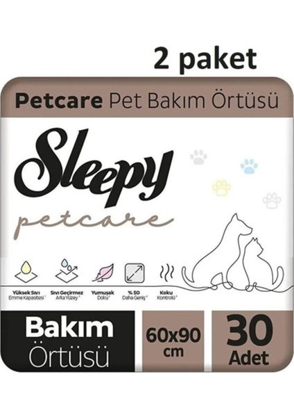 Petcare Evcil Hayvan Bakım Örtüsü 30 Adet x 2