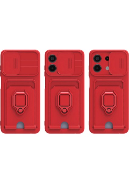 Xiaomi Redmi Note 13 4g Kılıf Zuma Kartvizitli Yüzüklü Silikon - Siyah Bstmy
