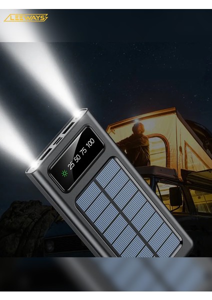 20000 Mah Güneş Enerjili Taşınabilir Şarj Cihazı Powerbank
