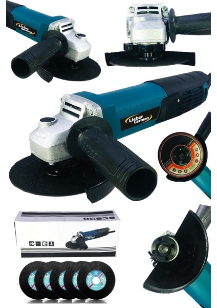 1800 Watt 115-125 mm Tam Profesyonel Bakır Sargılı Sprel Taşlama Makinesi Avuç Içi Taşlama Makinesi
