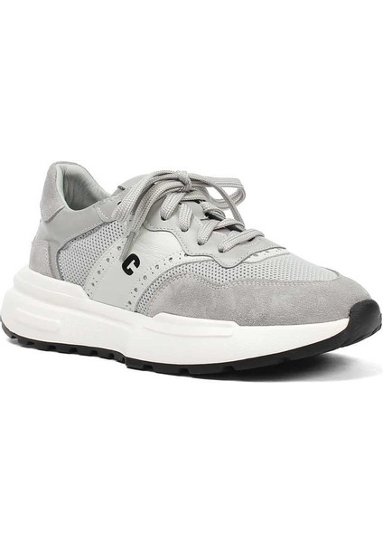 Kadın Gri Bağcıklı Kalın Tabanlı Süet Deri Sneaker fiyatları