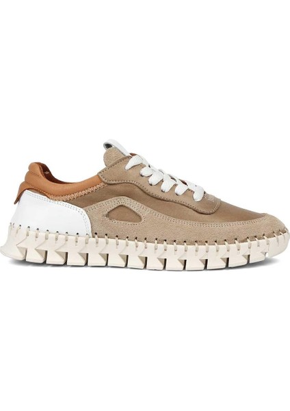 Kadın Vizon Bağcıklı Kalın Tabanlı Süet Deri Sneaker