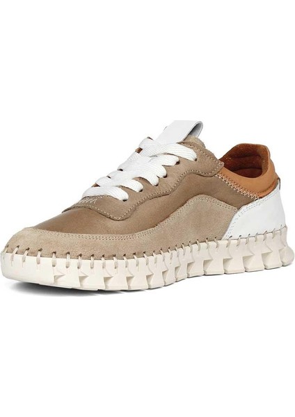 Kadın Vizon Bağcıklı Kalın Tabanlı Süet Deri Sneaker fırsatları
