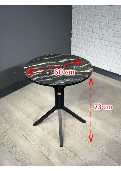 Ikra Yuvarlak Balkon Masası Mutfak Yemek Masası 60 cm